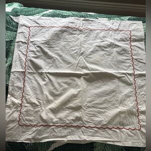 2 Chamber Euro shams with rust embroidery detail